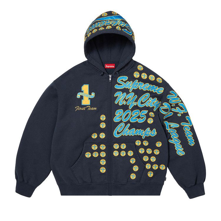 

Толстовка Supreme League Champs Zip Up Hooded Sweatshirt, Navy