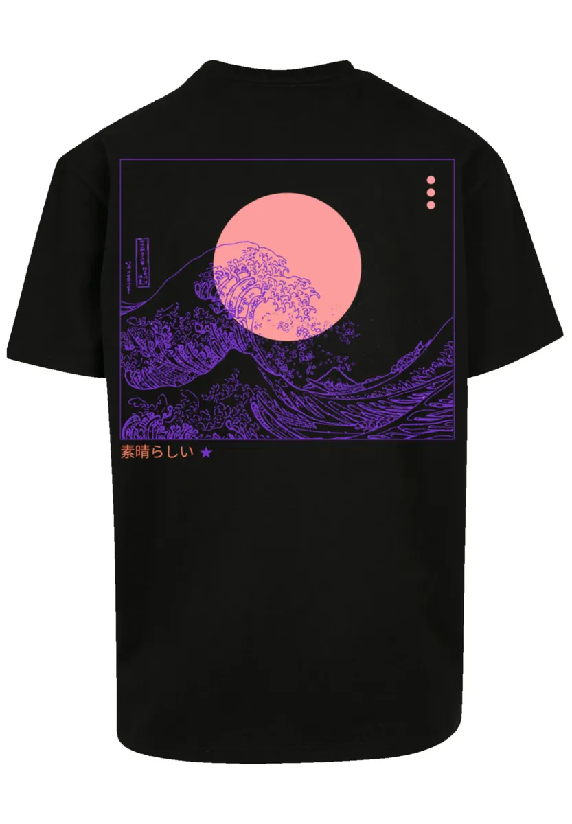 

F4NT4STIC Футболка "PLUS SIZE Kanagawa Wave", принт, черный
