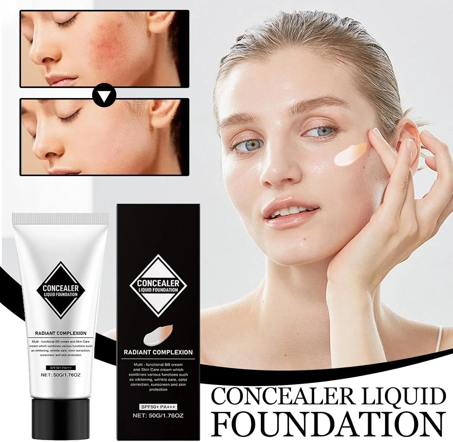 Консилер-основа для лица SPF 50+ тональный крем, 50 г, универсальный цвет — фото 2