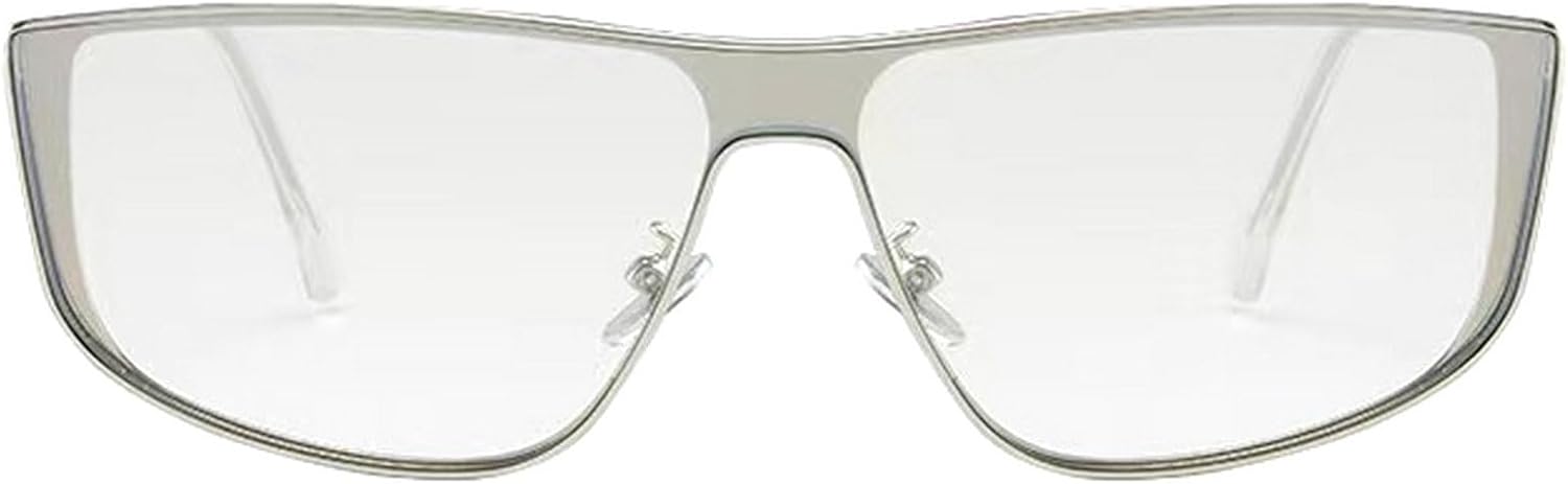 

Большие квадратные солнцезащитные очки для женщин, модные солнцезащитные очки для мужчин в стиле панк, очки для активного отдыха и путешествий, защита от УФ-излучения mincl, Silver