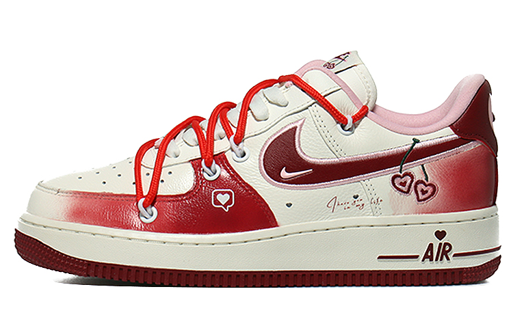 

Кроссовки Nike Air Force 1 Skateboarding Shoes Women's Low-top Beige/Red, цвет Off White