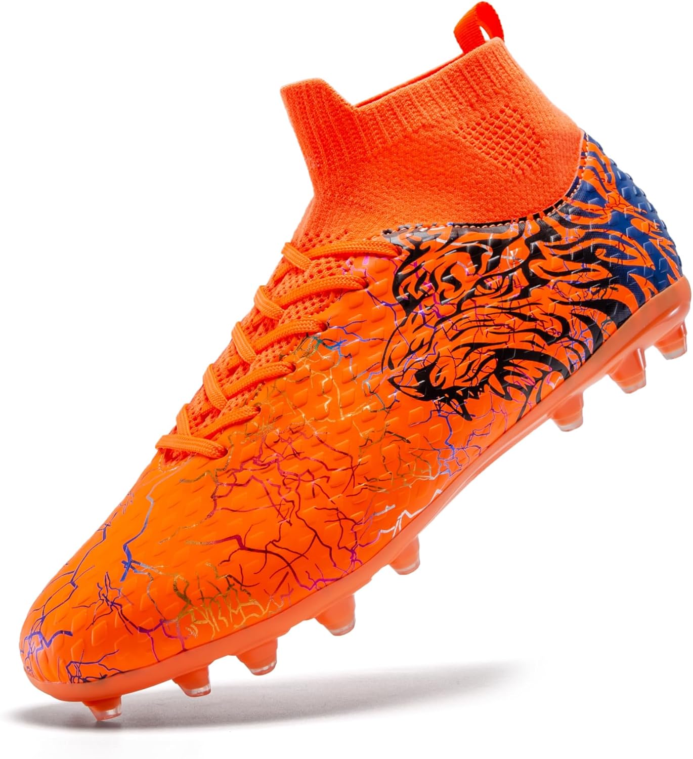 

Футбольные бутсы для мальчиков, детская тренировочная обувь для футбола, спортивная обувь для улицы, футбольные кроссовки для девочек, высокие детские футбольные ботинки для маленьких и больших детей Zgwulzngl, оранжевый