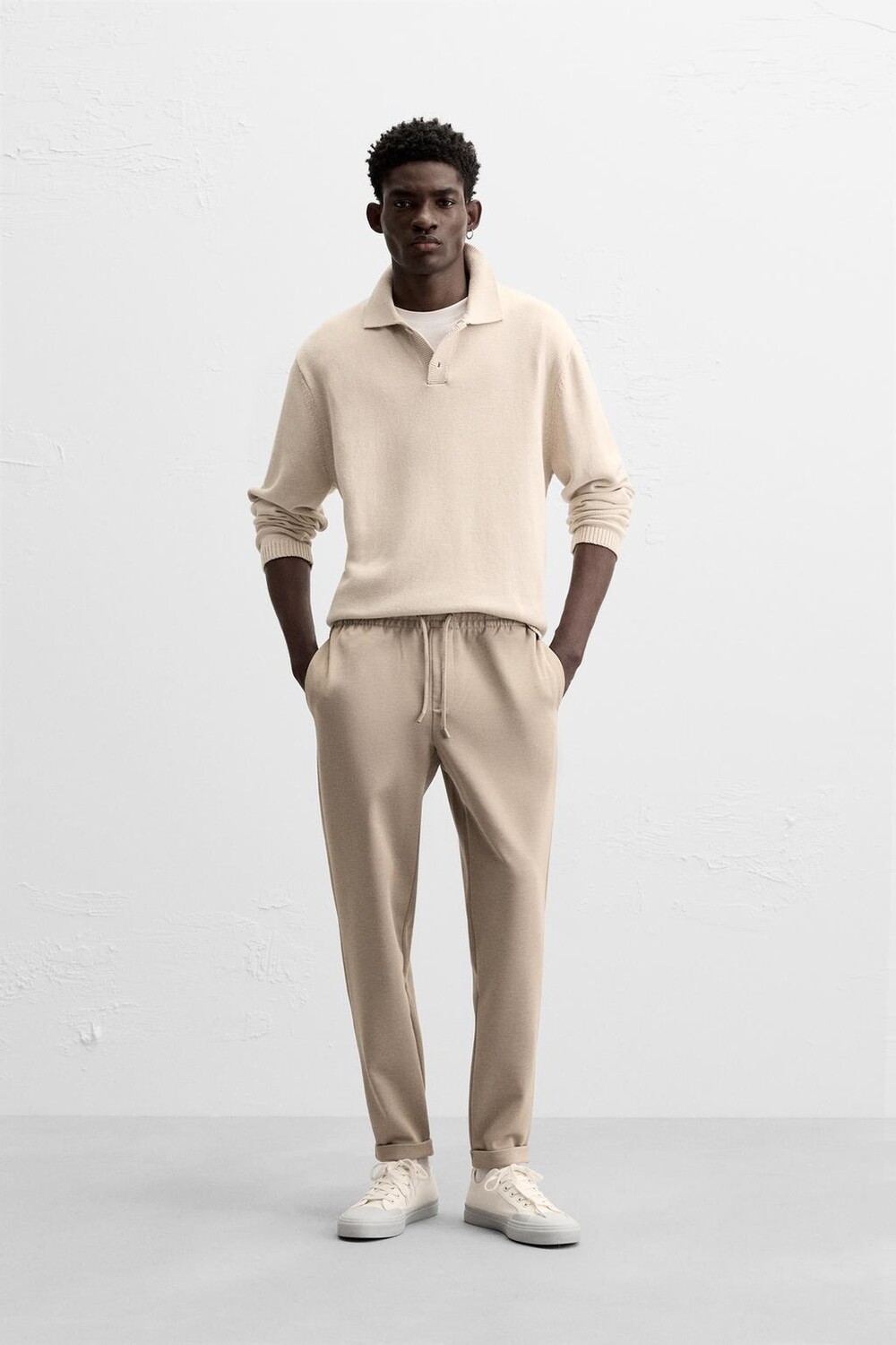 

Комфортные брюки стандартного кроя ZARA, кэмел