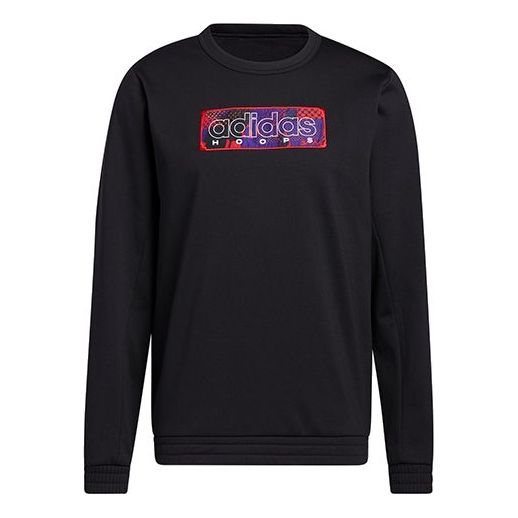 

Толстовка adidas Mic Gfx Crew New Year's Edition Basketball Sports Fleece Lined Round Neck Pullover Black, черный