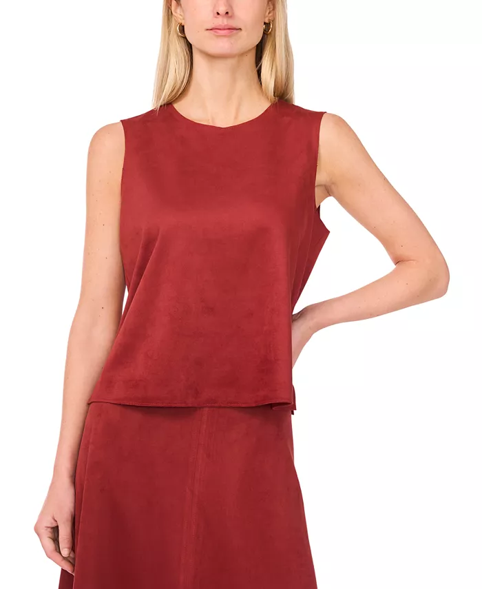 

Женский топ без рукавов из искусственной замши Vince Camuto, красный