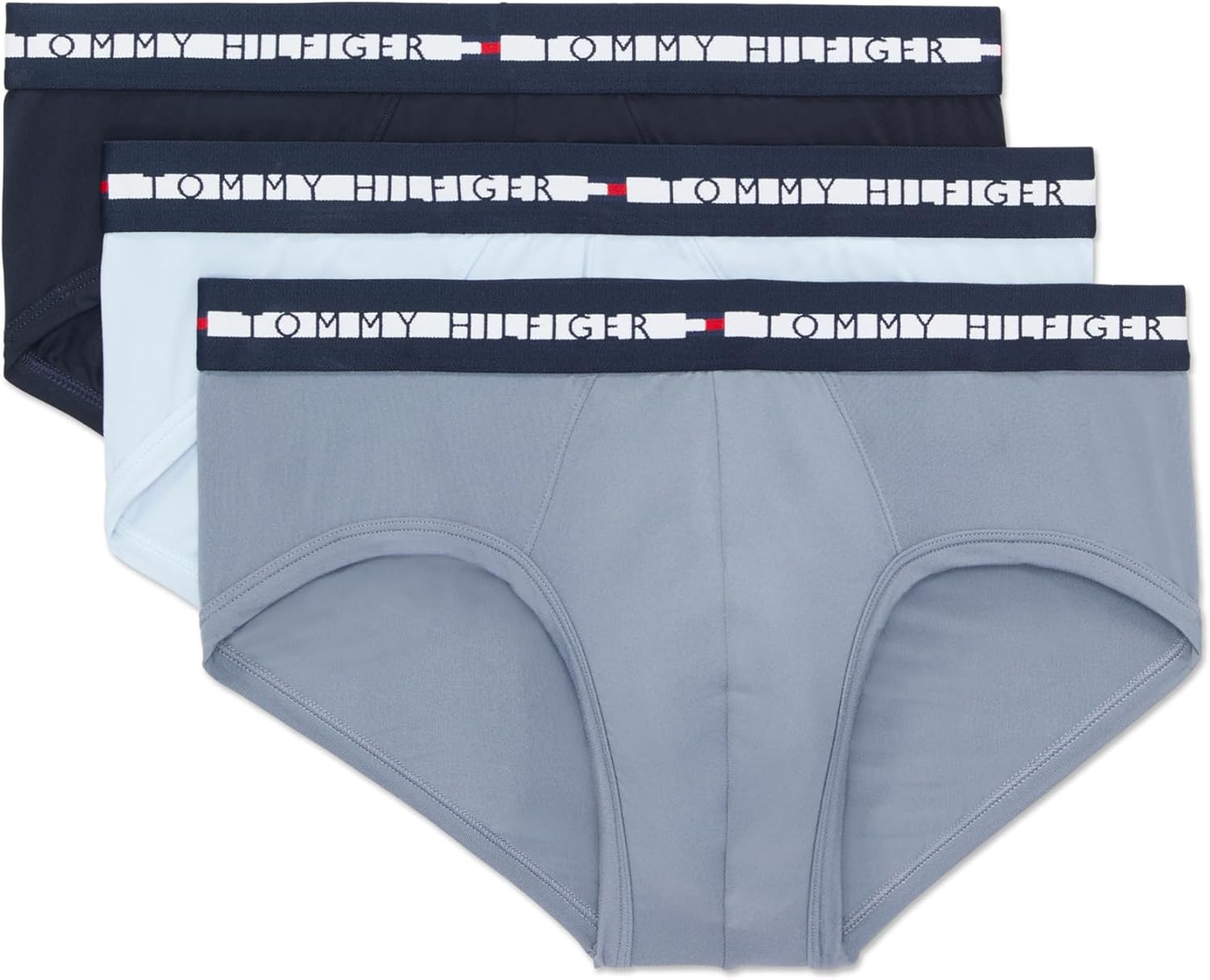 Комплект из 3 мужских трусов Tommy Hilfiger Comfort Plus, Breezy Blue, Bank Blue, Navy