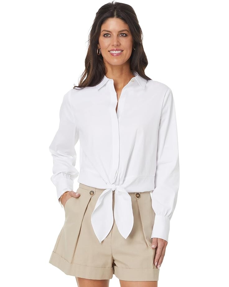 

Рубашка Lilly Pulitzer The Tie Lilly Shirt, цвет Resort White