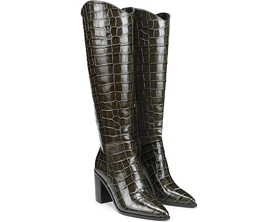 

Ботинки Franco Sarto Ticada Pointed Toe Knee High Boots, цвет Olive Green Croco Leather