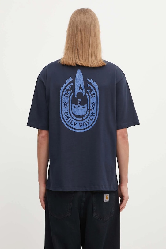 

Футболка candle label boxy Daily Paper, темно-синий