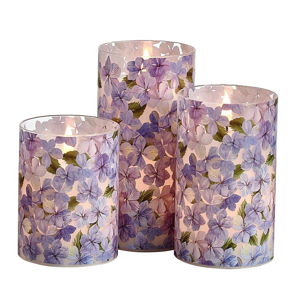 

Mikasa Hydrangea Teardrop Wick LED Восковые свечи, набор из 3 предметов, белый