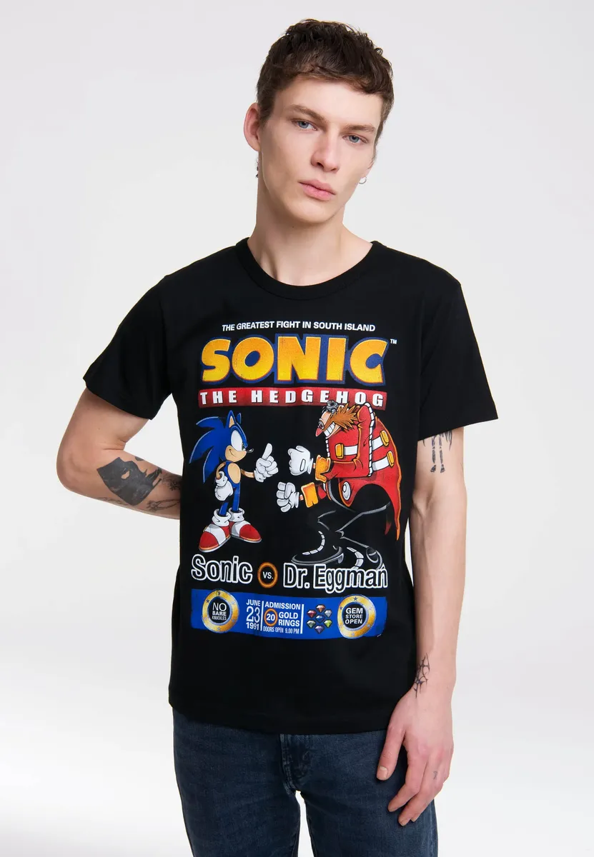 

Logoshirt ФУТБОЛКА "Соник", с лицензионным оригинальным дизайном, черный