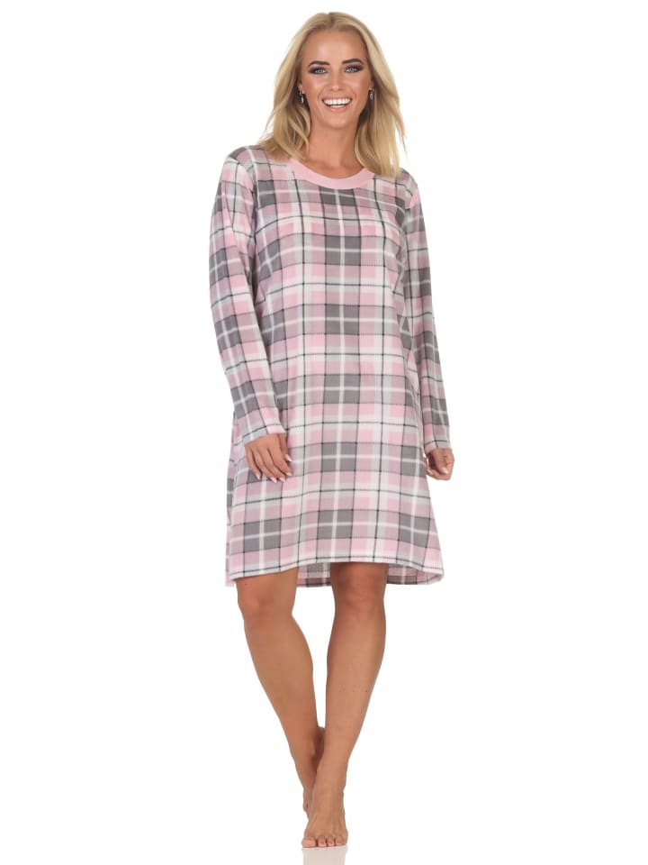 

Ночная рубашка из флиса с длинными рукавами - 88280 розового цвета NORMANN