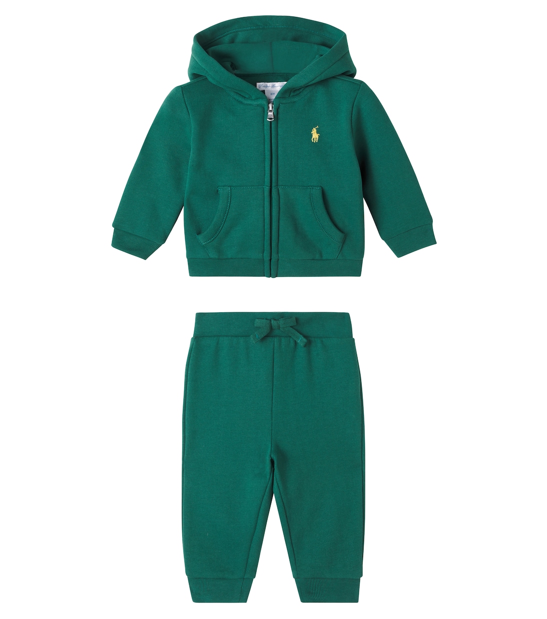 

Комплект из хлопковой смеси: толстовка с капюшоном и спортивные штаны Polo Ralph Lauren Kids, Kelly Green