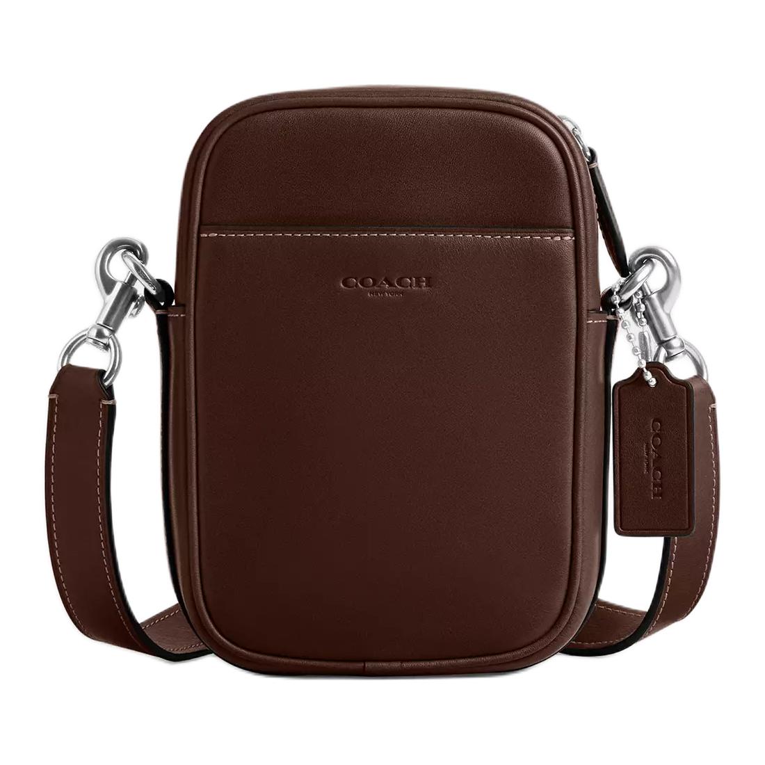 

COACH Кожаная сумка через плечо натурального зерна среднего размера мужская