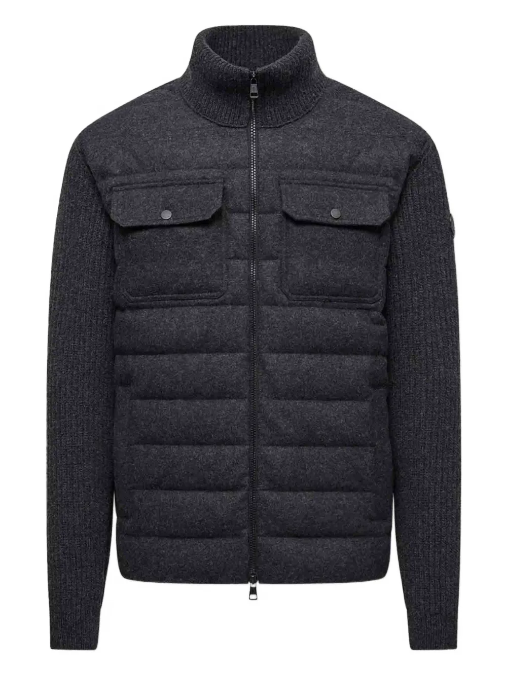 

Стеганая шерстяная куртка на молнии Moncler, серый