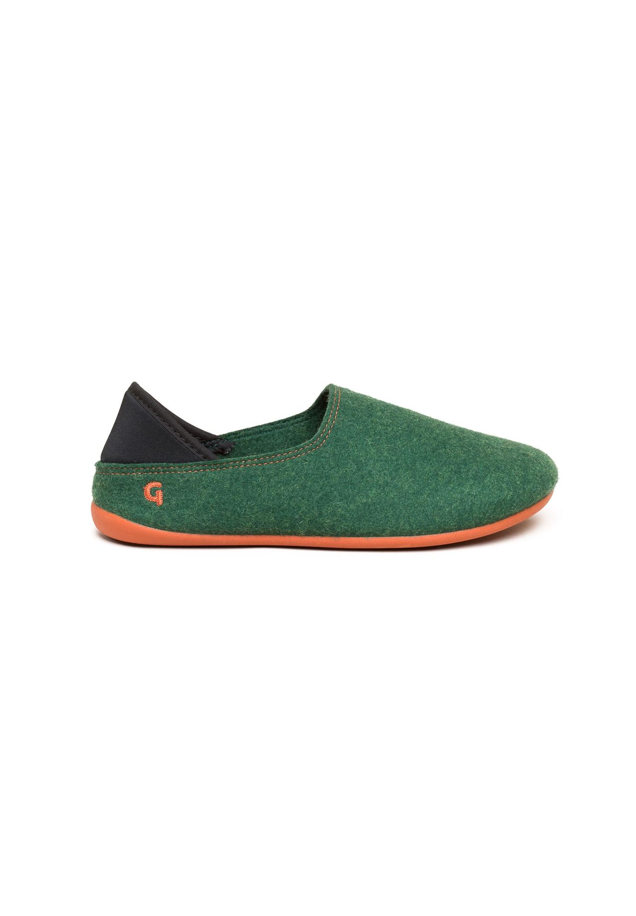 Шерстяные тапочки без шнуровки Gottstein, цвет Green Orange