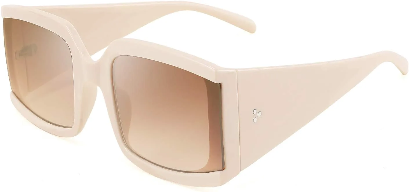 

Солнцезащитные очки FEISEDY Vintage Shades Oversized Luxury Square Sunglasses с толстой оправой для мужчин и женщин, модель B2672, 03creamy-white Frame Brown Lense