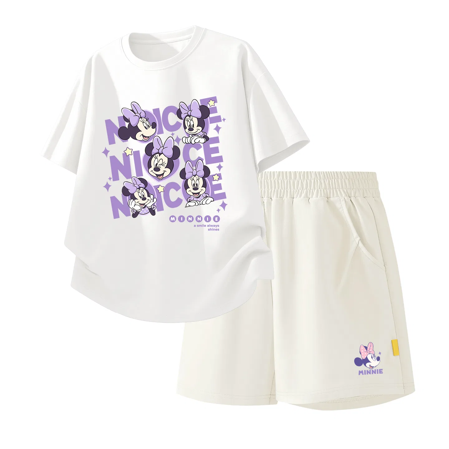 Детский спортивный костюм Casual Sportswear 2 Piece Set Disney, Di Flower Knot Minnie White+Di Nini Knot K_Bottom Right Mist White