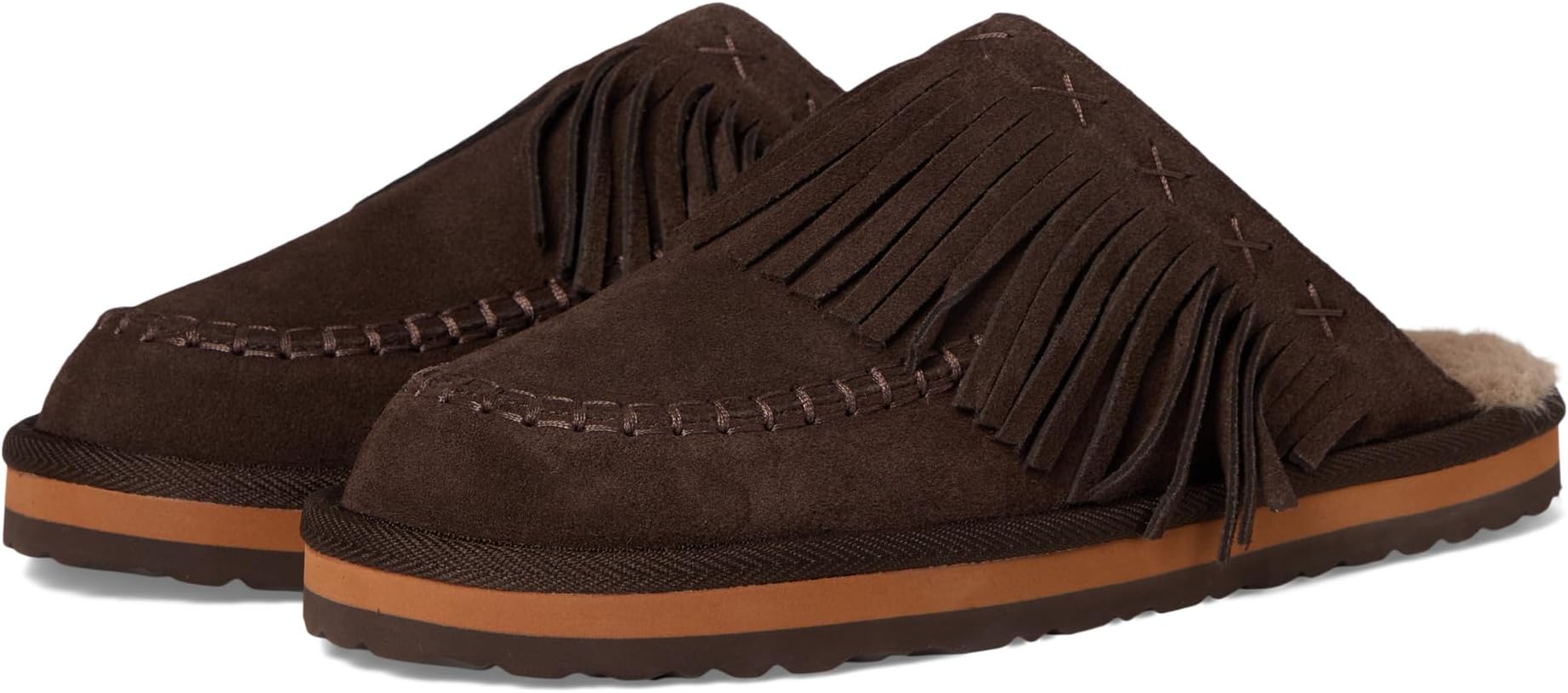 Балетки Free People Fallon Fringe Mules, цвет Chocolate Suede