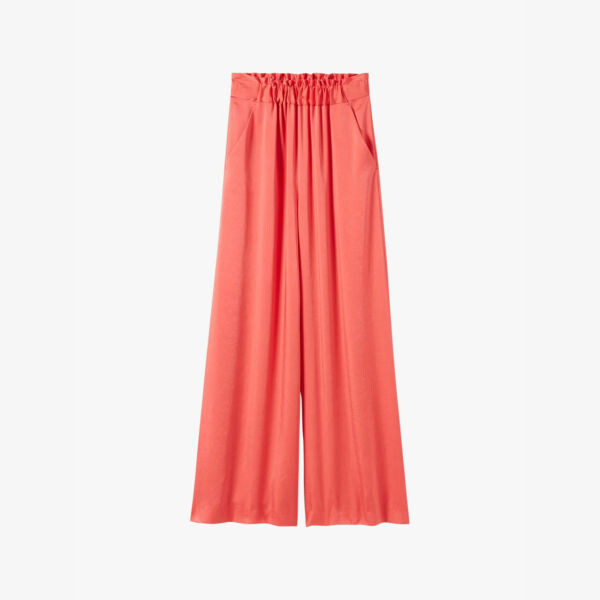 

Широкие атласные брюки с высокой посадкой Claudie Pierlot, желтый