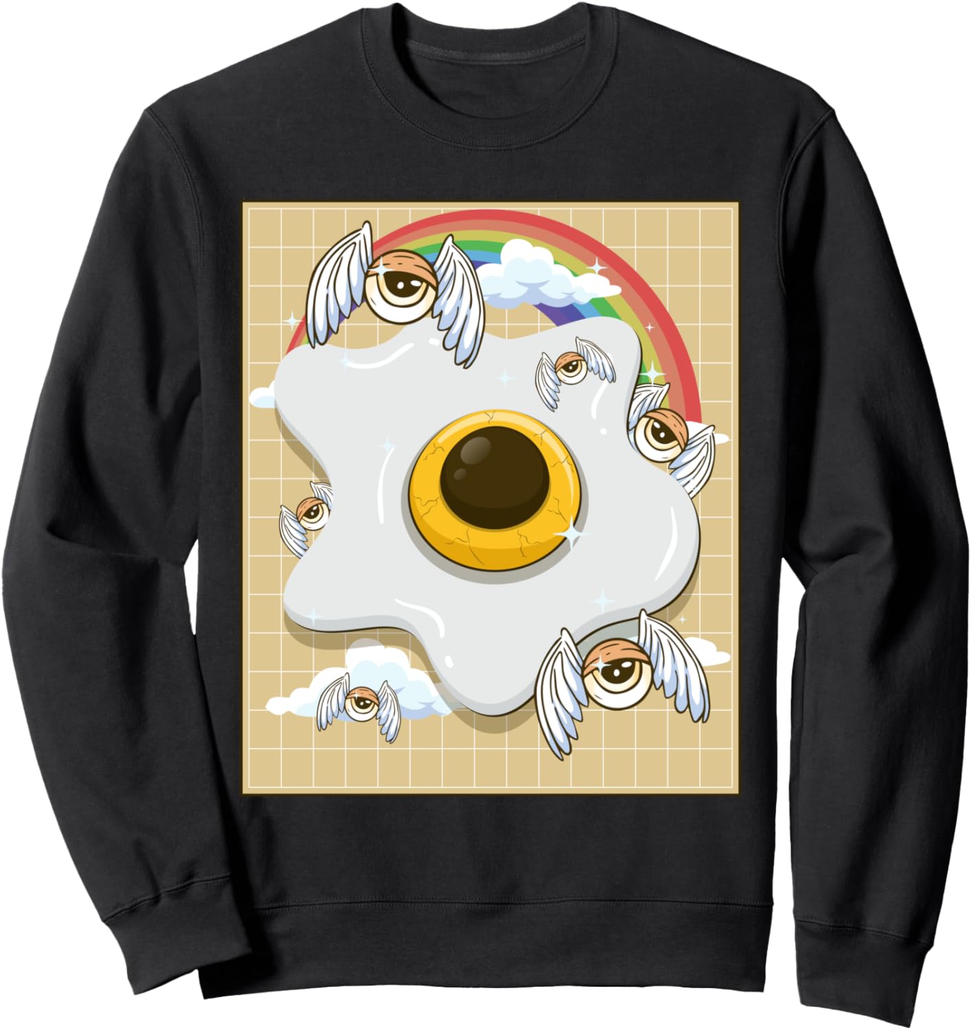 

Эстетика Weirdcore, Kawaii Egge Emee, толстовка с крылатым глазным яблоком Weirdcoreaesthetic Clothingalt Indiedreamcore, черный