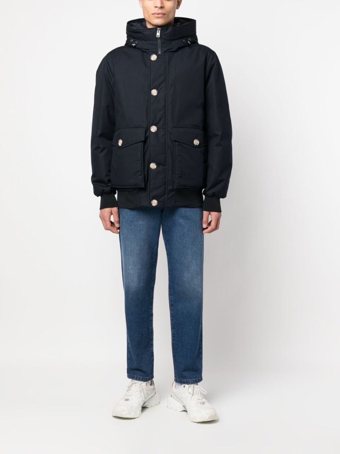 

Пуховик с капюшоном Woolrich, синий