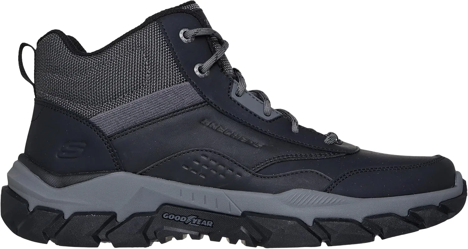 Походные ботинки Skechers Santoro Hopkins для мужчин, Black Leather Synthetic Mesh
