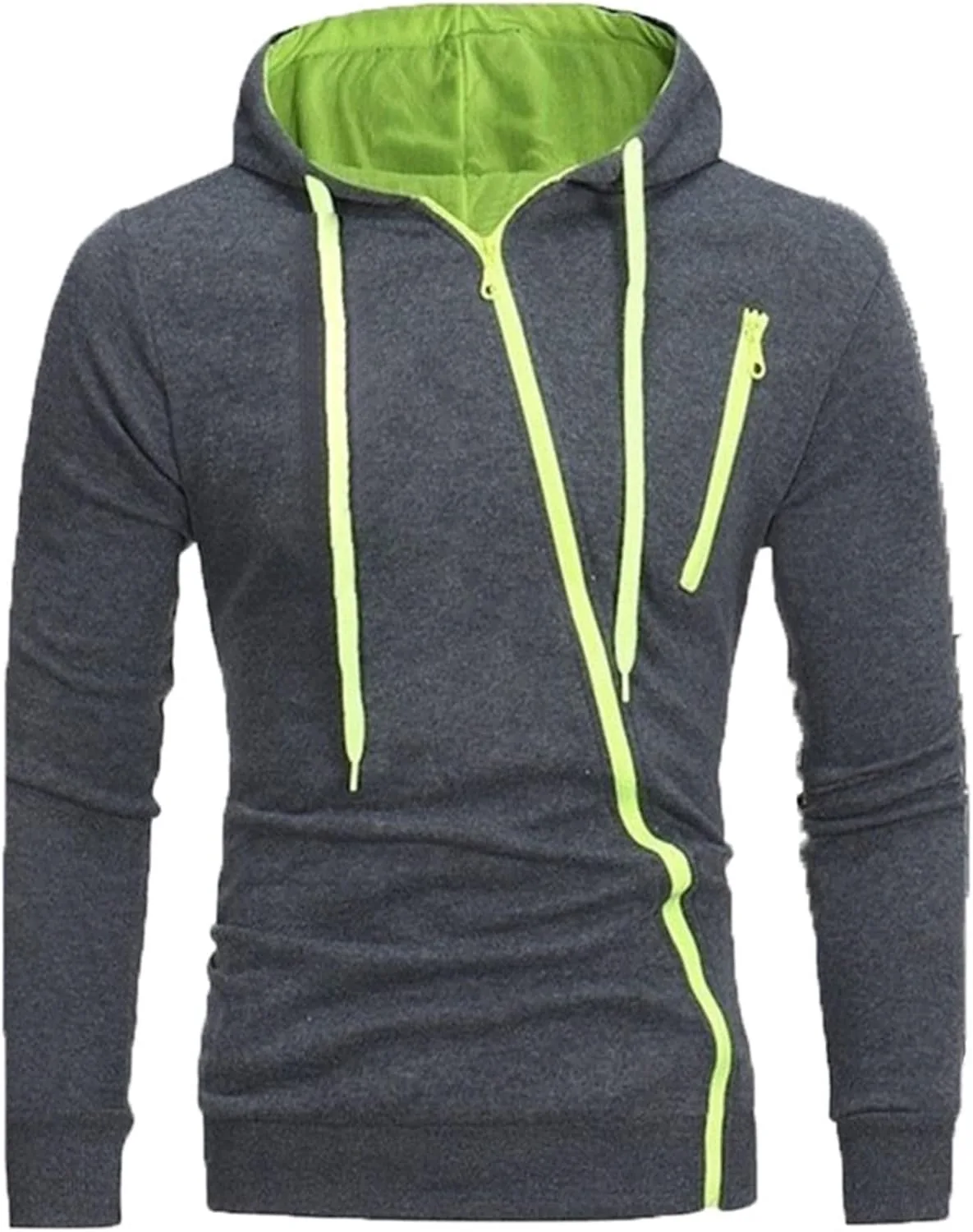 

Kaerm мужской худи с косой молнией и длинным рукавом