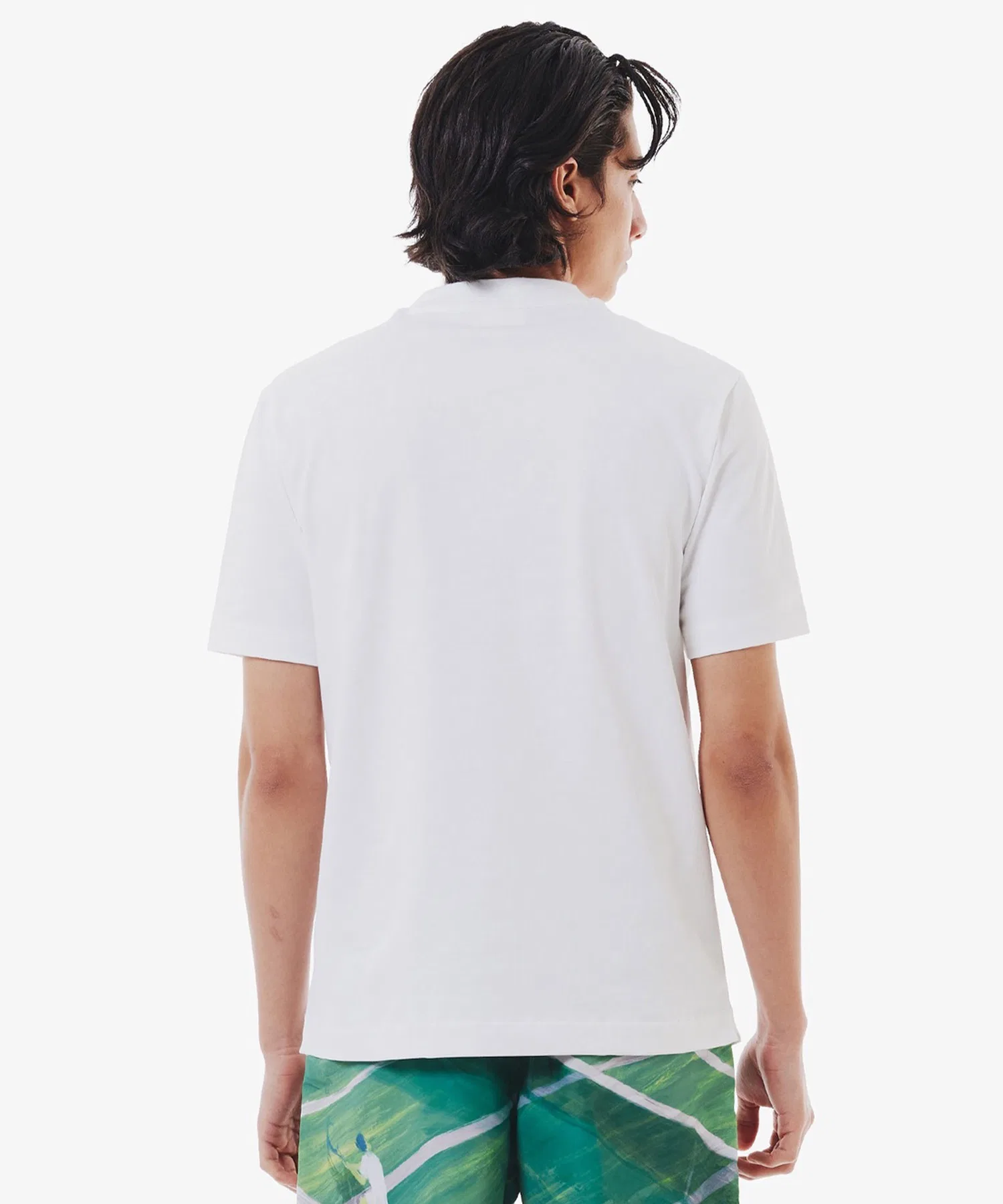 Футболка-поло Lacoste Outline Clock мужская, с вышитым логотипом, белый — фото 3