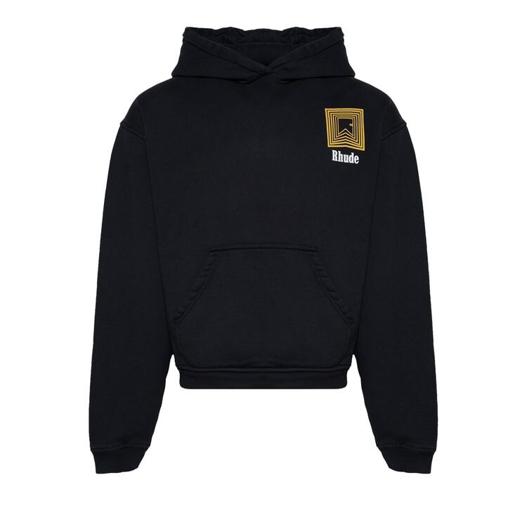 

Худи Rhude Chevron Logo Repeat Hoodie Vintage Black, черный
