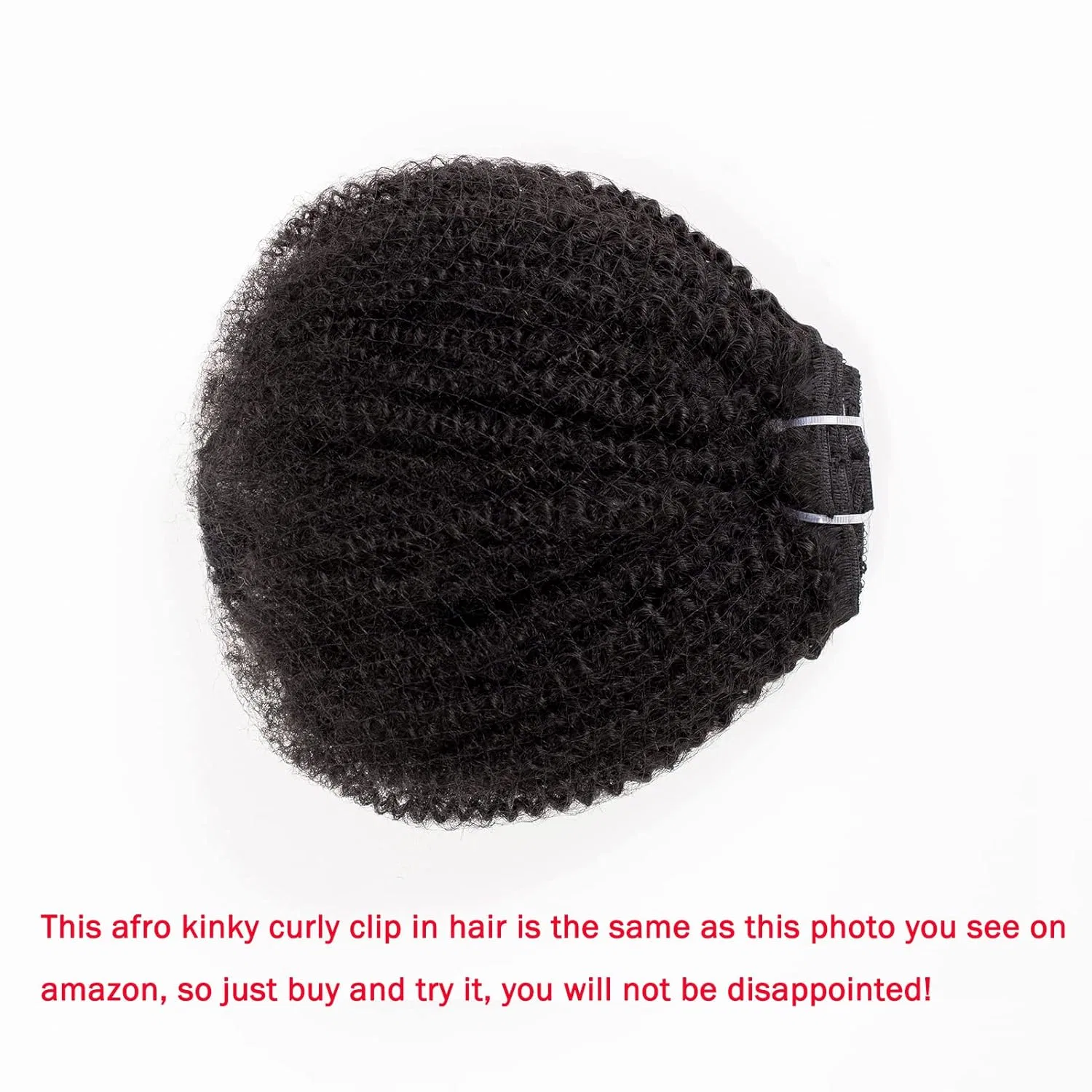 Наращивание волос на заколках «4b/4c Afro Kinky Curly» от Saga Queen Saeiall, Natural Black — фото 4
