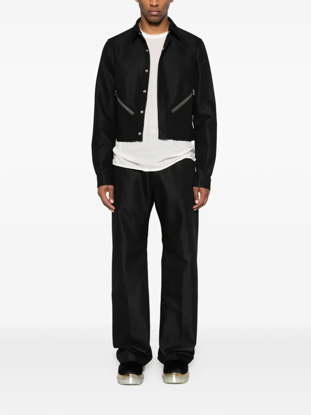 Футболка с рубчатыми необработанными краями Rick Owens, белый — фото 2