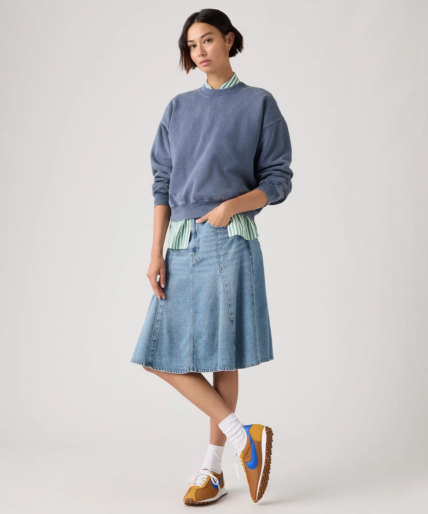 Юбка-клеш из тенсела с годетом от Levi's — фото 2