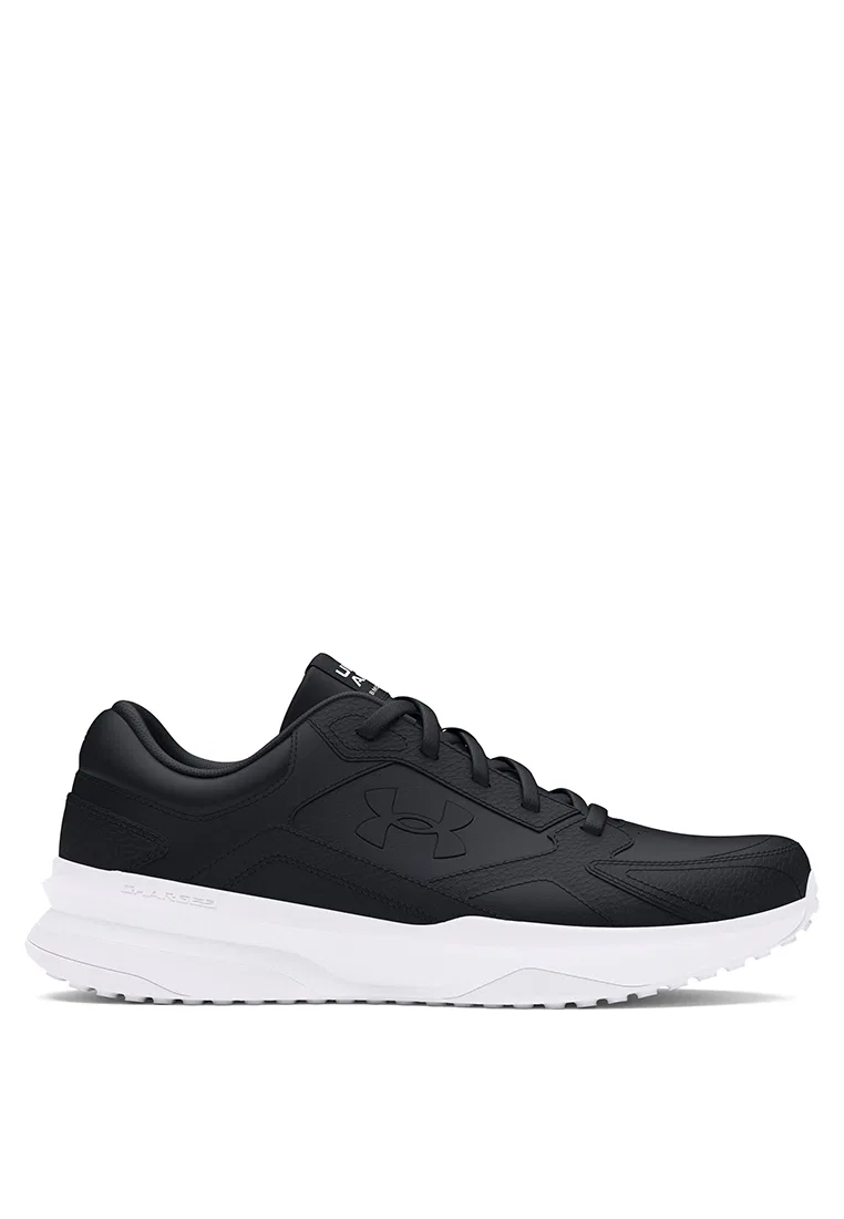 Кроссовки мужские тренировочные, кожаные, Edge Leather Under Armour, белый/черный