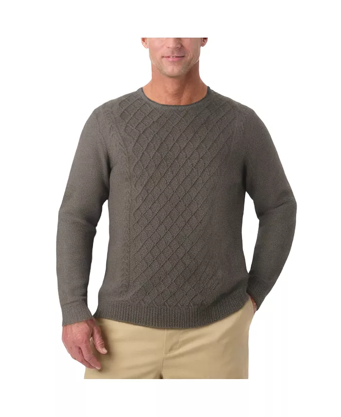 

Большой и высокий свитер с мягкой вязкой косой Kingsize, черный