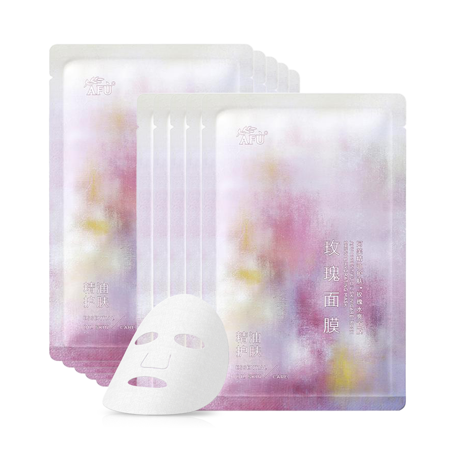Набор увлажняющих масок для лица с розовым маслом AFU Rose Shiny Hydrating Mask, 10 шт*10 — фото 2