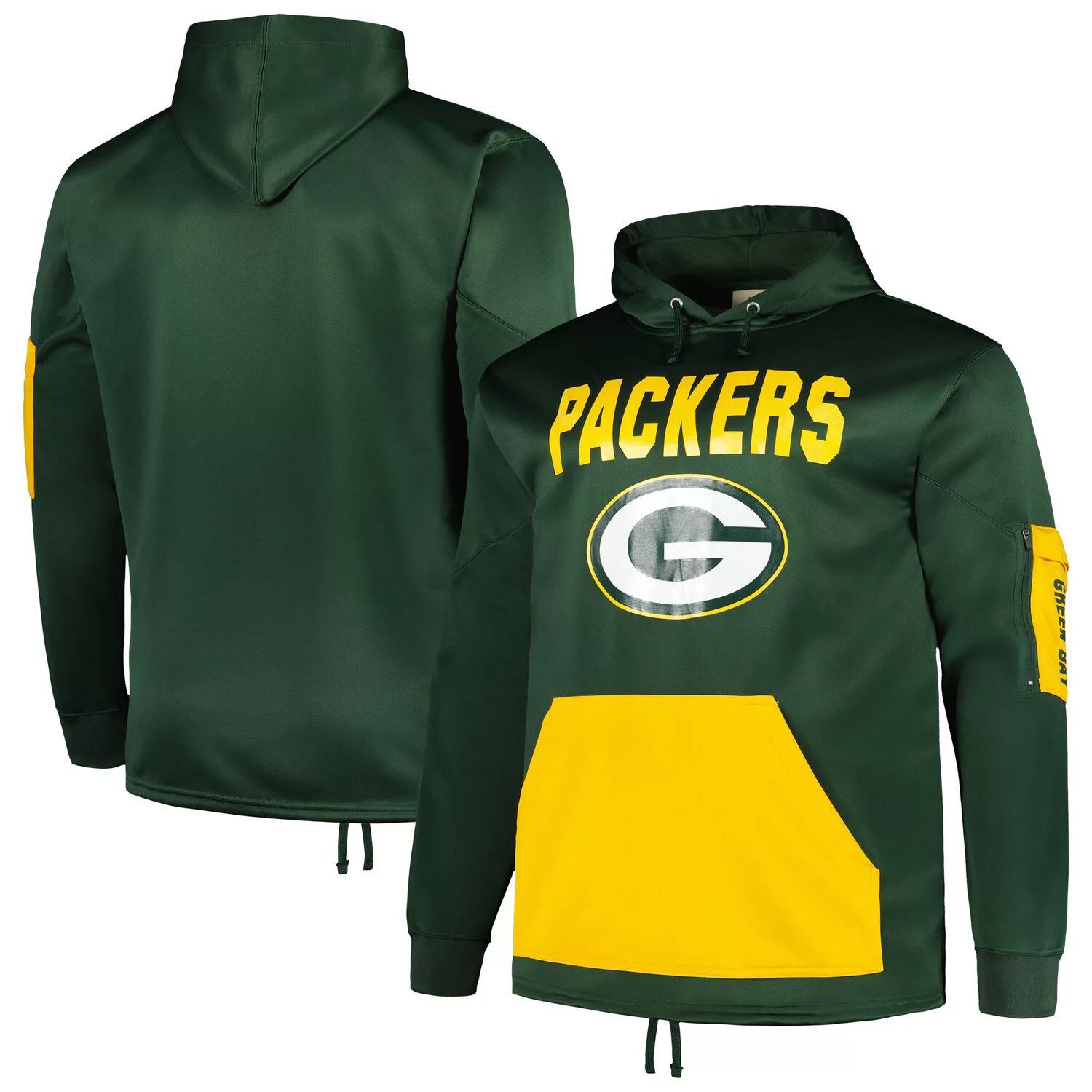 

Мужской фирменный зеленый пуловер с капюшоном Green Bay Packers Big & Tall Fanatics