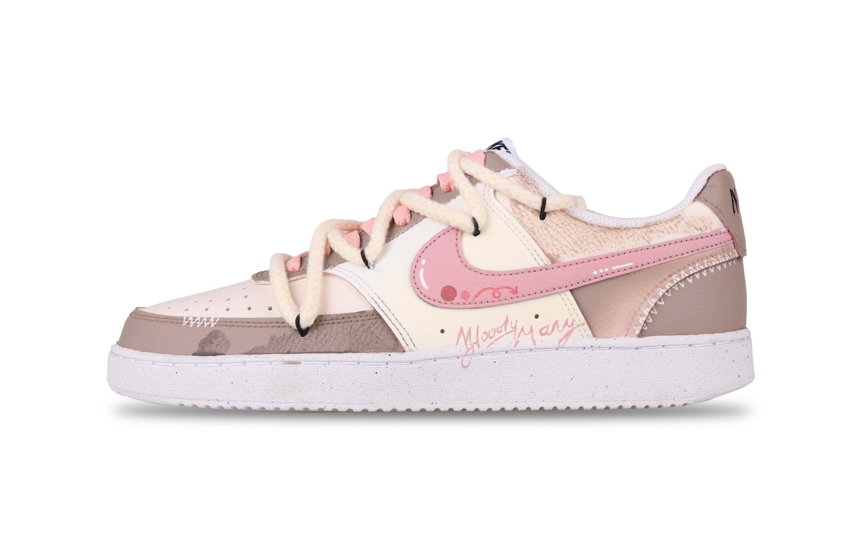 

Nike Кроссовки Court Vision 1 Tipsy с низким верхом для скейтборда, устойчивые к истиранию, мужские, розово-коричневые