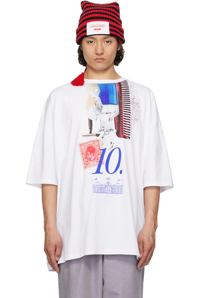 

Футболка оверсайз с цифрой "10" Charles Jeffrey Loverboy, синий
