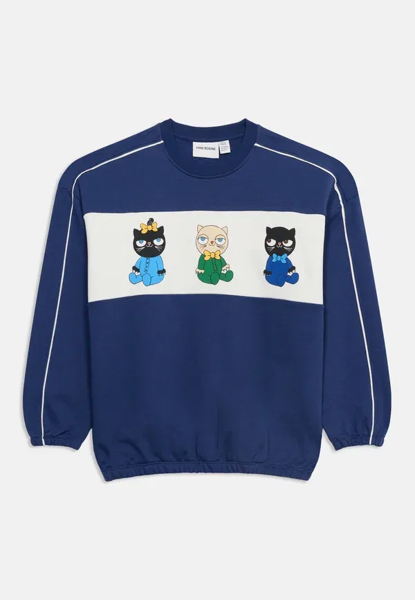 Толстовка Minibabies panel sweatshirt Mini Rodini, синий