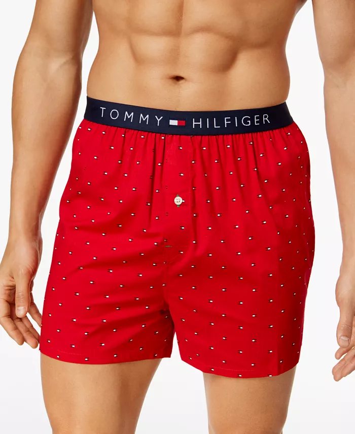 

Мужские боксеры из хлопка с принтом логотипа Flag Tommy Hilfiger, красный