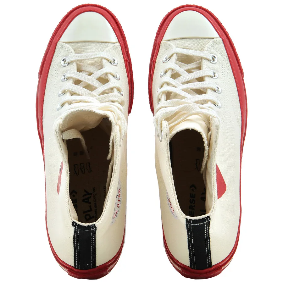 Кроссовки на высокой подошве Comme Des Garcons X Cdg Play Converse, кремовый — фото 4