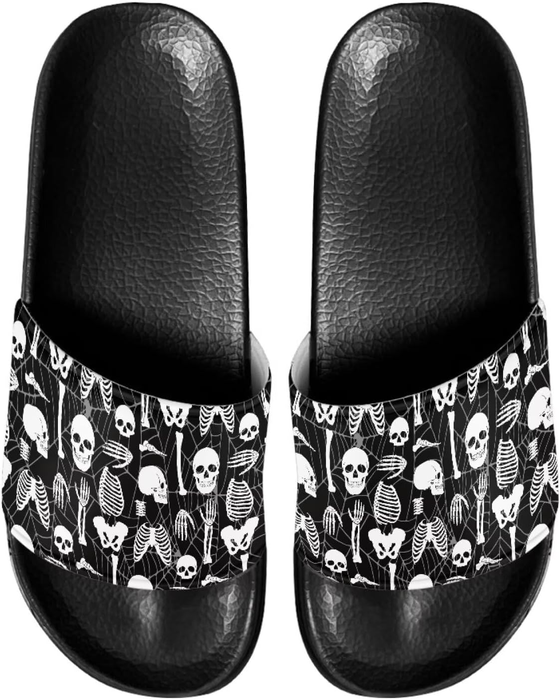 

Мужские шлепанцы с нескользящей подошвой, для ванной, быстросохнущие, легкие, подходят для душа, пляжа и повседневной прогулки Ocwfudsx, Skull Spider Web