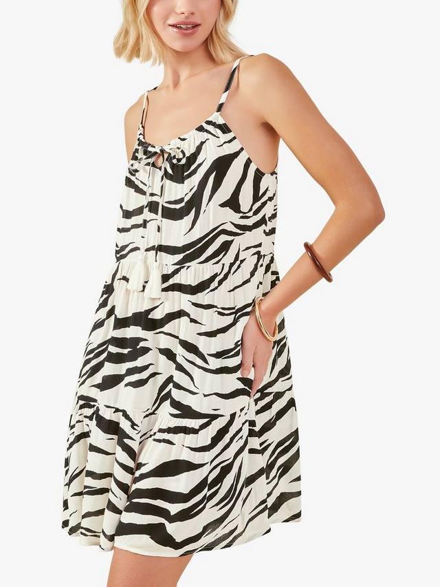

Мини-платье с тигровыми качелями Accessorize, цвет Ivory/Black