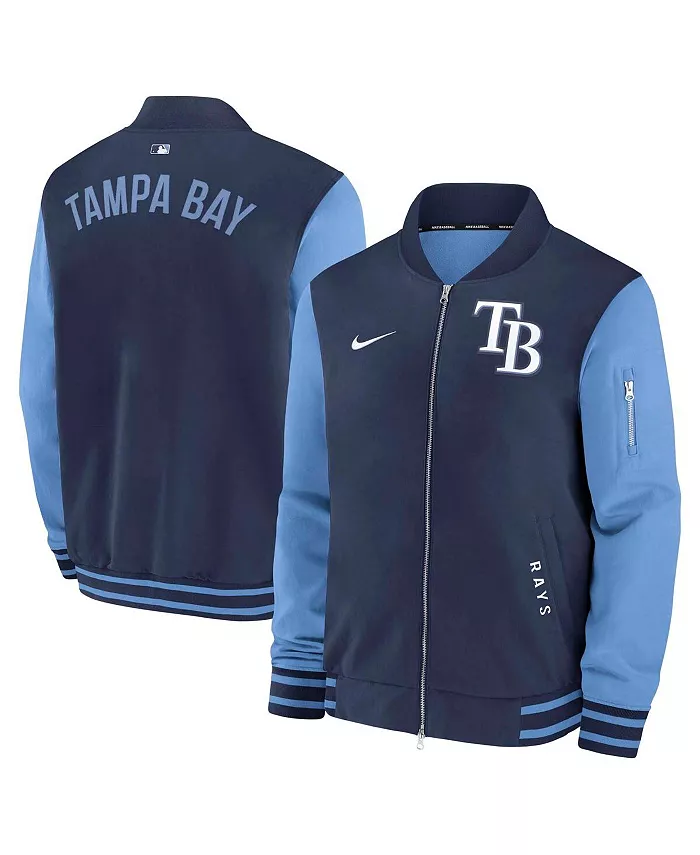 

Мужская бомбер-куртка Tampa Bay Rays Authentic Collection Dugout на молнии, цвет темно-синий/светло-голубой Nike