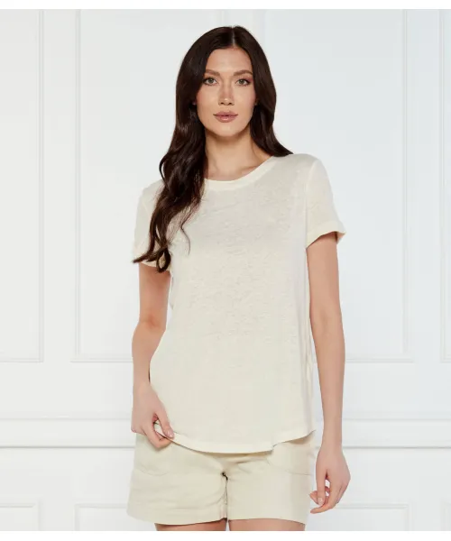 

Льняная футболка Regular fit Lauren Ralph Lauren, белый