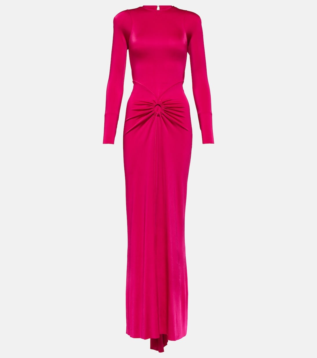 

Платье макси из джерси со сборками Victoria Beckham, розовый