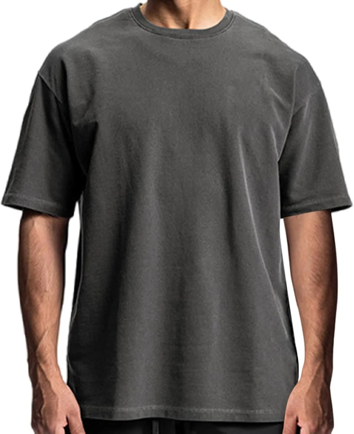 

Мужская футболка с коротким рукавом, свободного кроя, классическая, хлопковая, однотонная, с круглым вырезом Angbater