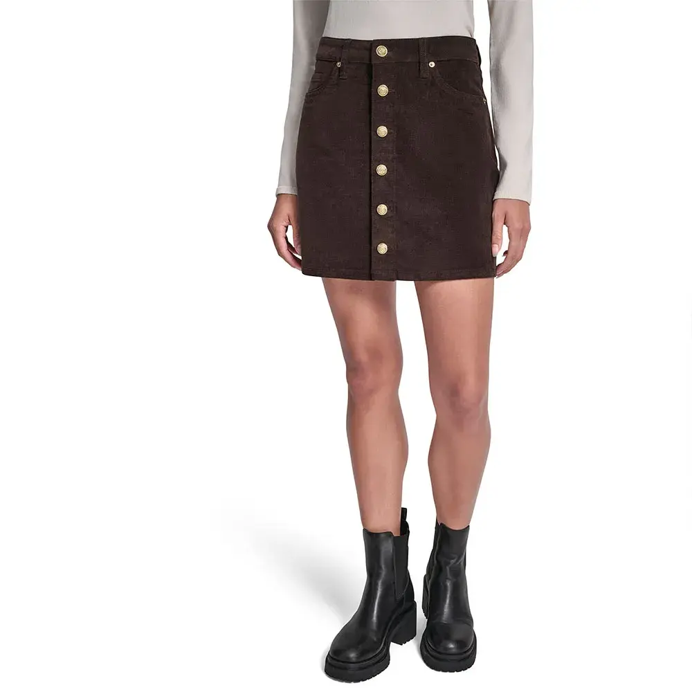 

Джинсы DKNY Button Fro high waist jeans, коричневый