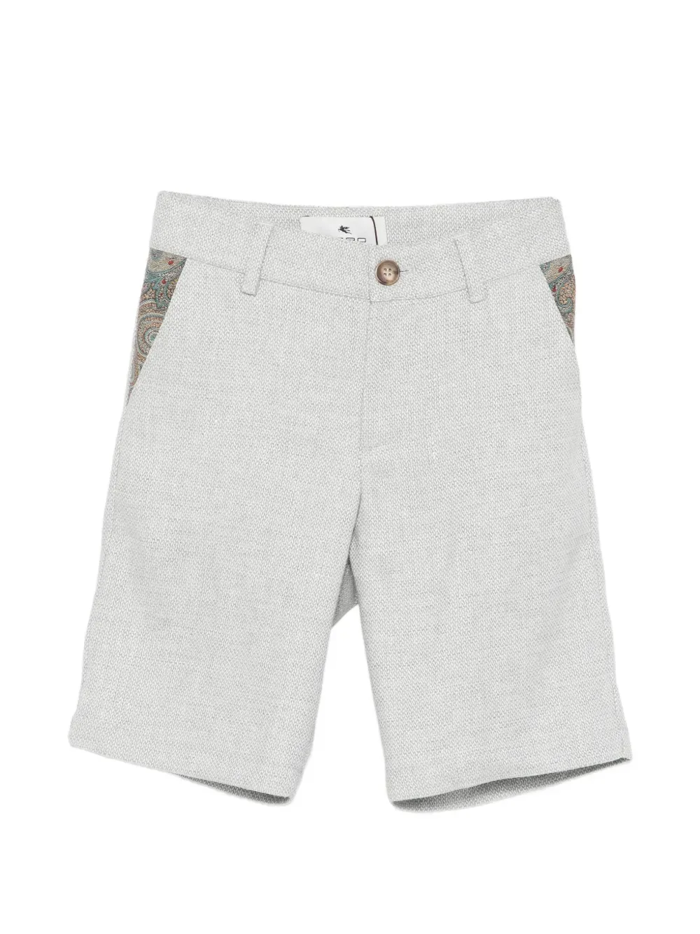 Шорты с вставками из ткани с узором "пейсли" ETRO KIDS, серый